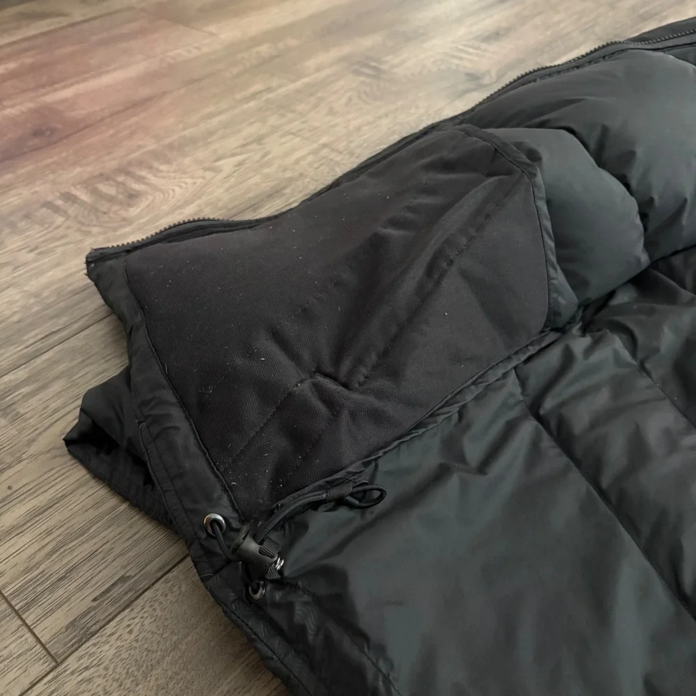 Nike‎ Puffer Jacket Girls Large 12-14 Black Good Chevron Quilted Down Coat